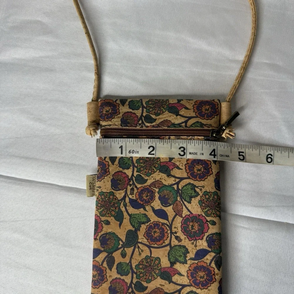 SK Cork Mini Floral Crossbody Purse Flowers Boho Zip Travel Lightweight Festival